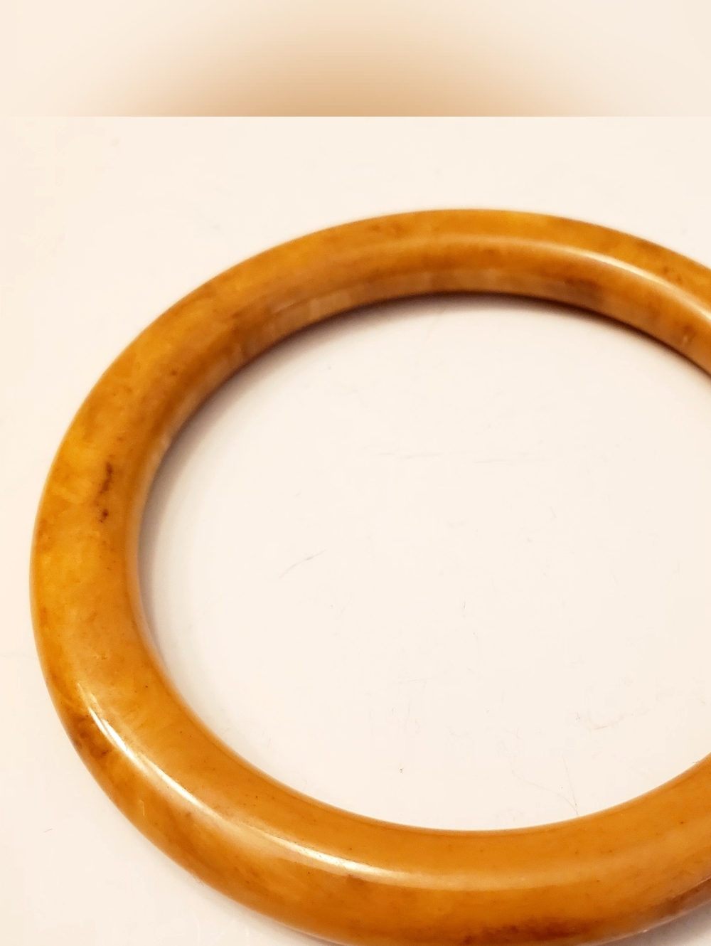 Bakelite Butterscotch Amber-Colored Bangle Bracelet, Simichrome Tested